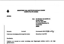 Minister Rocco Tjon: Propio presidente di sindicato di polis di Aruba a firma y a bay di acuerdo pa cu e bulletproof vest