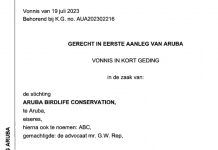 Hues ta prohibi Natura NV di construi beach te ora cu obtene un ontheffing di Ministerio di Naturalesa