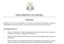 Oposicion den Parlamento no a logra entrega mocion pa sostene RAft