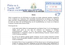 Drs. Mervin Wyatt-Ras (AVP): Fraccion di AVP casi a manda Evelyn Wever-Croes y su gobierno cas, cu un mocion di desconfiansa