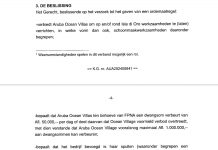 Corte ta prohibi Aruba Ocean Villas pa cuminsa of traha na Isla di Oro