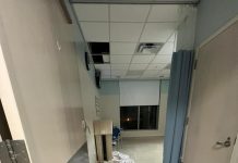 Infrastructura di Horacio Oduber Hospital den mal estado atrobe: Buraco den plafond di Hospital ta causa inconveniencia