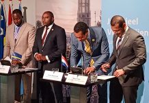 A haci palabracionnan concreto durante e Justitieel Vierlanden Overleg na Hulanda