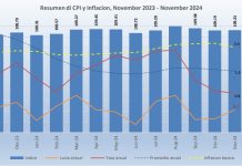 CPI pa e periodo November 2023 – November 2024