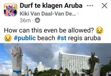 Situacion riba beach dilanti hotel ta conforme ley: Hotel ta paga precario pa pone parasol y stoel, pero tereno di beach ta keda publico