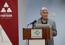 Minister Geoffrey Wever durante presentacion di AFTA: Proteccion mas fuerte pa tur consumido na Aruba pronto cu un base legal mas fortifica