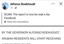 Scam riba rednan social ta afecta hasta Gobernador di Aruba