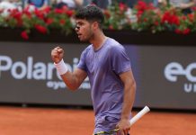 Alcaraz ta derota Lajovic den regreso di lesion na Italian Open; Sabalenka y Gauff ta avansa