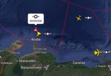A observa aeronavenan militar di Merca bulando den cercania di Aruba; Barco di guera mas grandi di Pentagono ta drenta den operacion