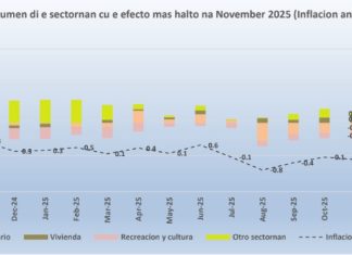 CBS: Prijs a baha den 5 di 12 sector di CPI den ultimo 12 luna