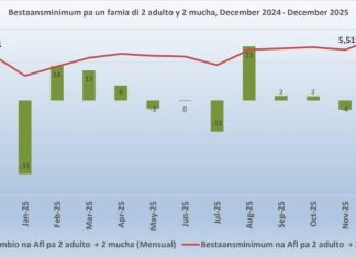 CBS: Nivel minimo di entrada necesario pa biba na Aruba a subi na december