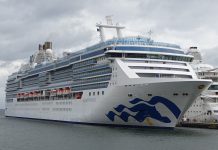 Biento fuerte a obliga barco crucero Island Princess cancela su bishita na Aruba