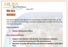 Aruba Beach Club Resort – Human Resources Officer