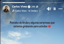 Despues di su concierto, Carlos Vives ta crea expectativa filmando contenido rond di Aruba