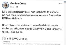 Parlamentario Xiomara Maduro (MEP): Minister Gerlien Croes a gaña pueblo cu no ta nombra GevMin pa motibo di costo halto