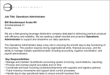 Bix Brandsimport Aruba NV – Operations Administrator