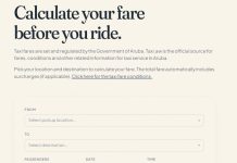 Gobierno a lansa website cu lo permiti pasahero verifica tarifa oficial di taxi