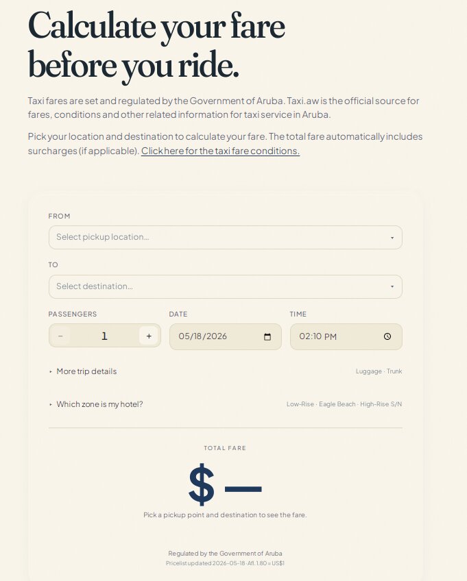 Gobierno a lansa website cu lo permiti pasahero verifica tarifa oficial di taxi (1)