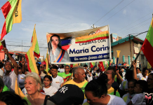 Miles di Venezolano a manifesta pa exigi eleccion presidencial y libertad di tur prisonero politico