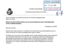 Comunicado di prensa Hendrik Tevreden (MEP) ta pidi reunion di urgencia tocante e ley di onderstand den caso di estadia for di Aruba pa motibo humanitario