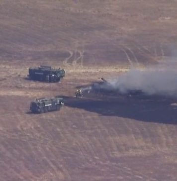 Fighter jet ta cay cerca di base militar Mericano