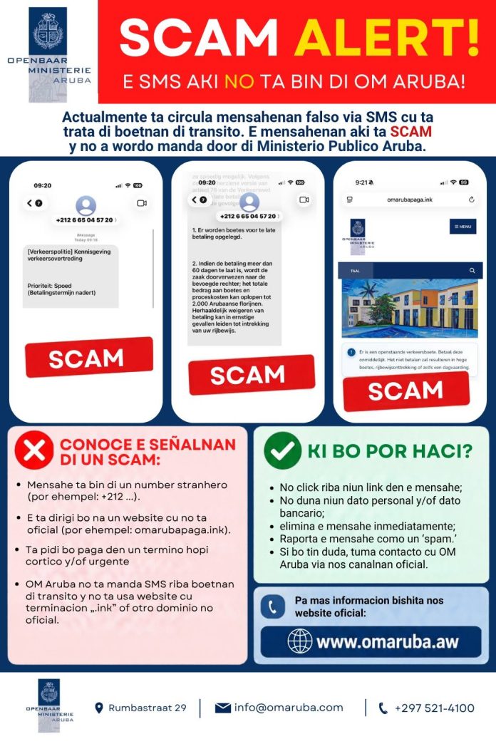 Ministerio Publico (OM) ta tuma nota di estafa di SMS