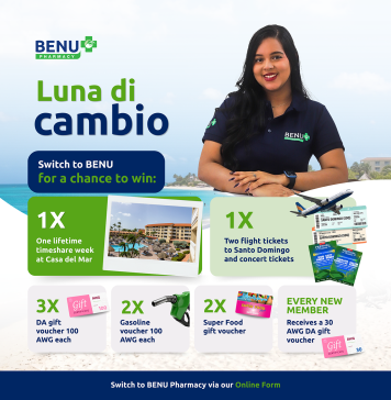 Tur miembro nobo cu a cambia pa BENU durante october ta participa automaticamente den nos gran sorteo