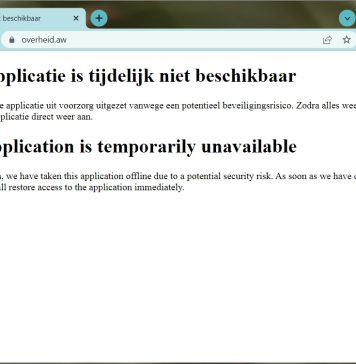Website di gobierno di Aruba offline memey di menasa internacional di seguridad cibernetico